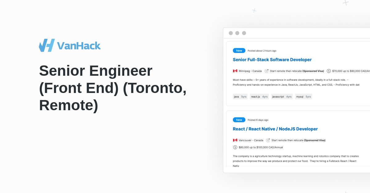 Senior Frontend Engineer Remote Vanhack - HD City Pictures for Desktop